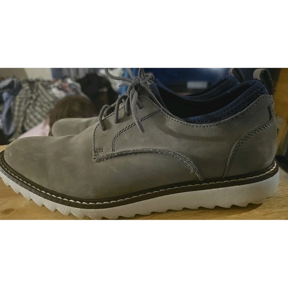 Johnston & Murphy Shoes Mens Size 9 Gray Nubuck Duncan Plain Toe Dress Shoes